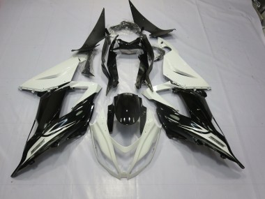 Black and White Kawasaki ZX6R Fairings 2013-2018 Outlets