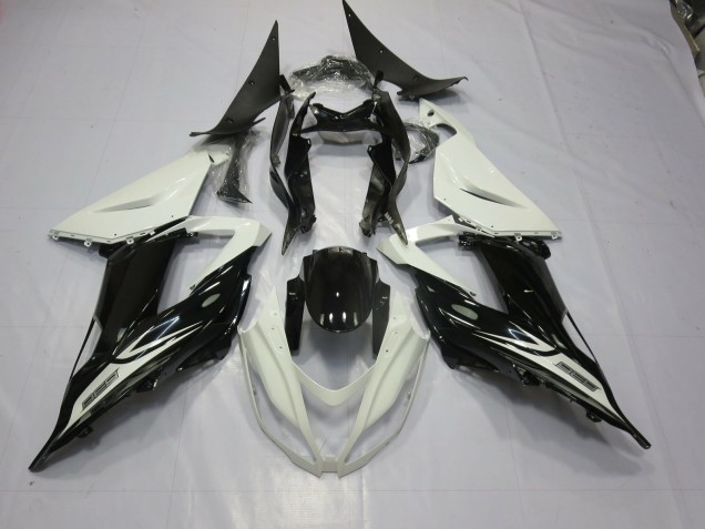 Black and White Kawasaki ZX6R Fairings 2013-2018 Outlets Black and White Kawasaki ZX6R Fairings 2013-2018 Outlets
