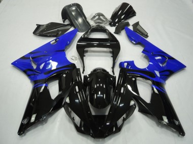 Black Flame & Blue Yamaha R1 Fairings 2000-2001 Outlets