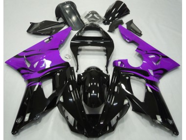Black Flame & Purple Yamaha R1 Fairings 2000-2001 Outlets