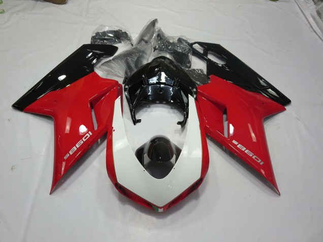 Black Red and White Ducati 848 1098 1198 Fairings 2007-2012 Outlets Black Red and White Ducati 848 1098 1198 Fairings 2007-2012 Outlets