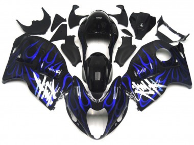 Black with Deep Blue flame Suzuki GSXR 1300 Fairings 1997-2007 Outlets