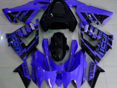 Blue and Black & Logos Kawasaki ZX10R Fairings 2004-2005 Outlets