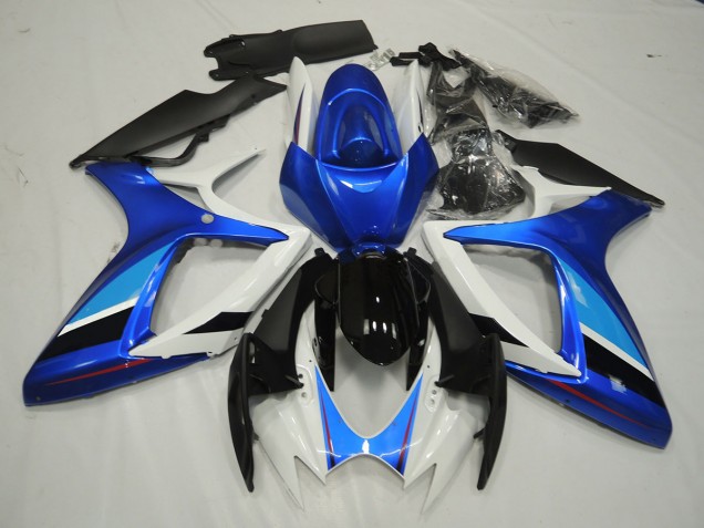 Blue and White Suzuki GSXR 600-750 Fairings 2006-2007 Outlets Blue and White Suzuki GSXR 600-750 Fairings 2006-2007 Outlets