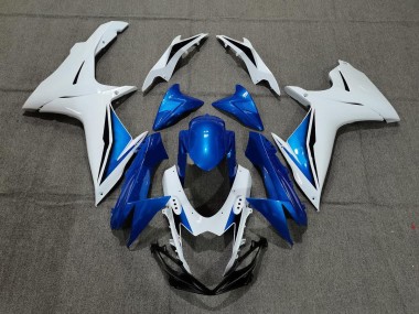 Blue and White Suzuki GSXR 600-750 Fairings 2011-2020 Outlets
