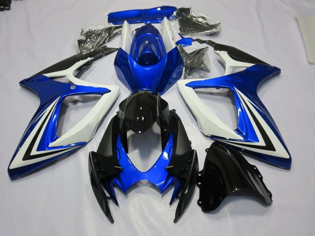 Blue Black and White Suzuki GSXR 600-750 Fairings 2006-2007 Outlets Blue Black and White Suzuki GSXR 600-750 Fairings 2006-2007 Outlets