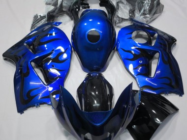 Blue & Black Flame Suzuki GSXR 1300 Fairings 1997-2007 Outlets