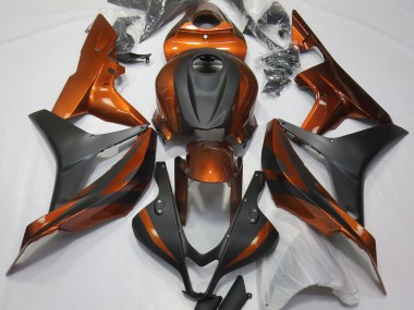 Burnt Orange and Matte Black Honda CBR600RR Fairings 2007-2008 Outlets