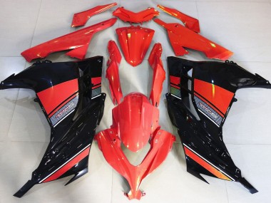 Candy Red and Black Kawasaki Ninja 300 Fairings 2013-2018 Outlets