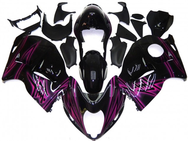 Custom Black Gloss with Pink Suzuki GSXR 1300 Fairings 1997-2007 Outlets Custom Black Gloss with Pink Suzuki GSXR 1300 Fairings 1997-2007 Outlets
