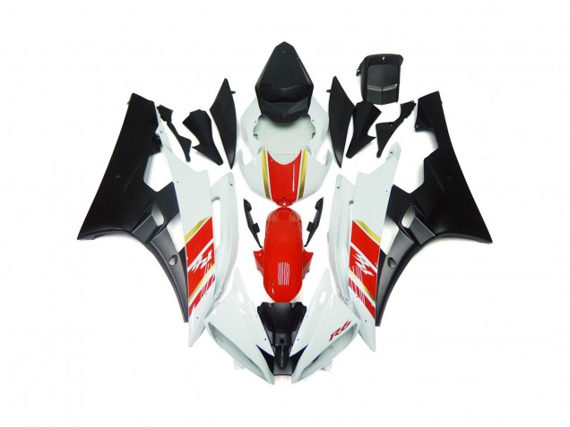 Custom Matte Black and Red with White Yamaha R6 Fairings 2006-2007 Outlets Custom Matte Black and Red with White Yamaha R6 Fairings 2006-2007 Outlets