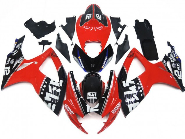 Custom Red and Black logos Suzuki GSXR 600-750 Fairings 2006-2007 Outlets Custom Red and Black logos Suzuki GSXR 600-750 Fairings 2006-2007 Outlets
