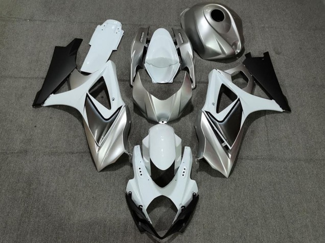 Custom Silver White with Black Suzuki GSXR 1000 Fairings 2007-2008 Outlets Custom Silver White with Black Suzuki GSXR 1000 Fairings 2007-2008 Outlets