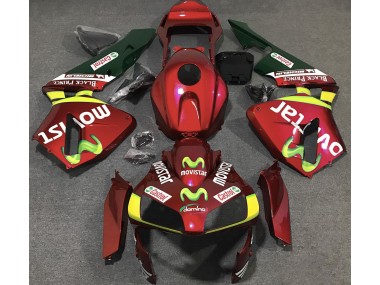 Deep Red Movistar Honda CBR600RR Fairings 2003-2004 Outlets