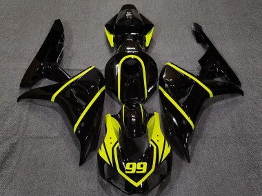 Gloss Black and Bright Yellow Honda CBR1000RR Fairings 2006-2007 Outlets