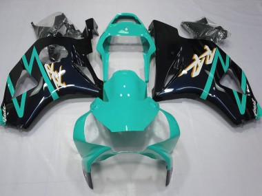 Gloss Black and Cyan Honda CBR954 Fairings 2002-2003 Outlets