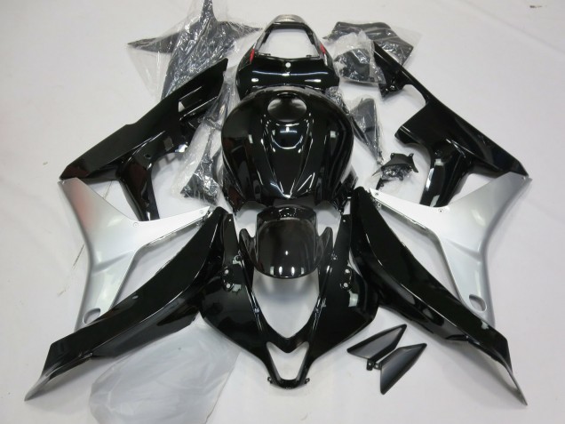 Gloss Black and Silver Honda CBR600RR Fairings 2007-2008 Outlets Gloss Black and Silver Honda CBR600RR Fairings 2007-2008 Outlets