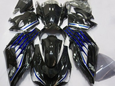 Gloss Black & Blue Kawasaki ZX14R Fairings 2012-2019 Outlets