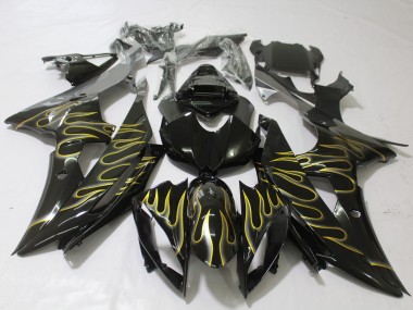 Gloss Black & Flame Yamaha R6 Fairings 2008-2016 Outlets