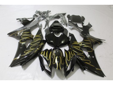 Gloss Black & Flame Yamaha R6 Fairings 2008-2016 Outlets