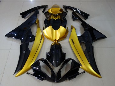 Gloss Black & Gold Yamaha R6 Fairings 2008-2016 Outlets