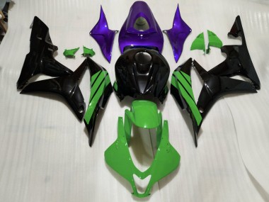Gloss Black & Green and Purple Accents Honda CBR600RR Fairings 2007-2008 Outlets