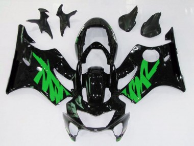 Gloss Black & Green Honda CBR600 F4 Fairings 1999-2000 Outlets