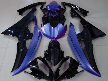 Gloss Black & Light Blue Yamaha R6 Fairings 2008-2016 Outlets