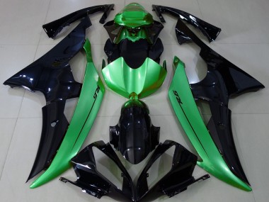 Gloss Black & Light Green Yamaha R6 Fairings 2008-2016 Outlets