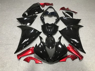 Gloss Black & Red Yamaha R1 Fairings 2009-2012 Outlets