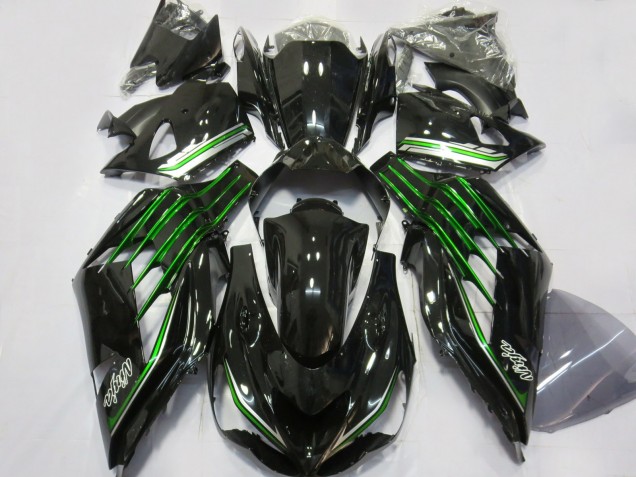 Gloss Black with Green Kawasaki ZX14R Fairings 2012-2019 Outlets Gloss Black with Green Kawasaki ZX14R Fairings 2012-2019 Outlets
