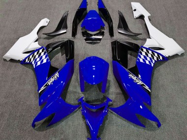 Gloss Blue and White Kawasaki ZX10R Fairings 2008-2010 Outlets