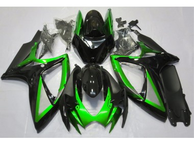 Gloss Green and Black Suzuki GSXR 600-750 Fairings 2006-2007 Outlets