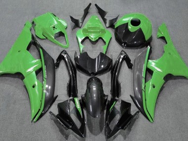 Gloss Green and Carbon Yamaha R6 Fairings 2008-2016 Outlets