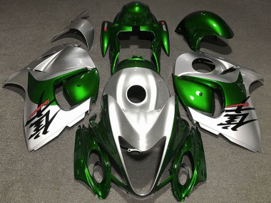 Gloss Green and Silver Suzuki GSXR 1300 Fairings 2008-2019 Outlets