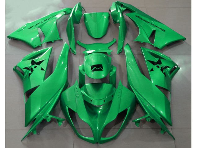 Gloss Green & Custom Logos Kawasaki ZX6R Fairings 2009-2012 Outlets