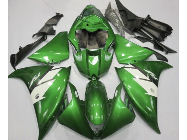 Gloss Green & White Yamaha R1 Fairings 2013-2014 Outlets