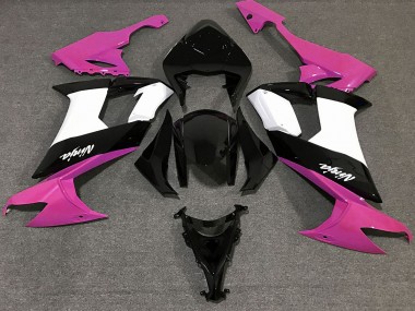 Gloss Pink Black and White Kawasaki ZX10R Fairings 2008-2010 Outlets