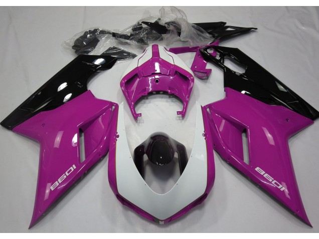 Gloss Pink & White Ducati 848 1098 1198 Fairings 2007-2012 Outlets Gloss Pink & White Ducati 848 1098 1198 Fairings 2007-2012 Outlets