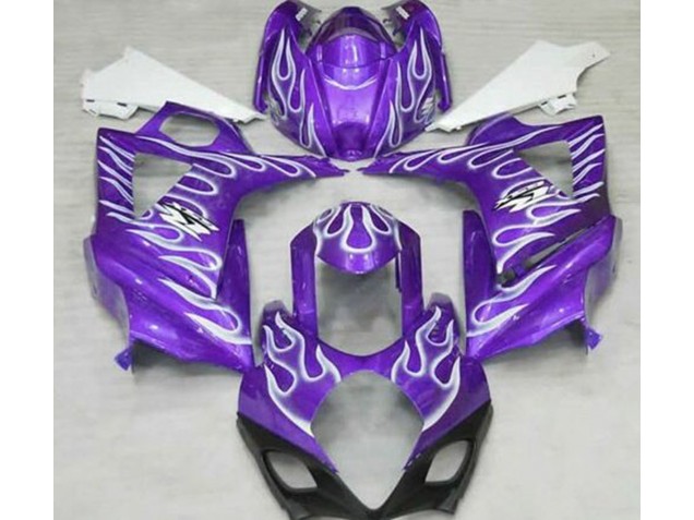 Gloss Purple and White Flame Suzuki GSXR 1000 Fairings 2007-2008 Outlets Gloss Purple and White Flame Suzuki GSXR 1000 Fairings 2007-2008 Outlets