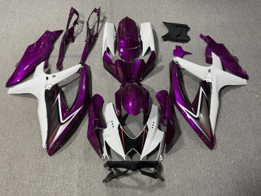 Gloss Purple and White Suzuki GSXR 600-750 Fairings 2008-2010 Outlets
