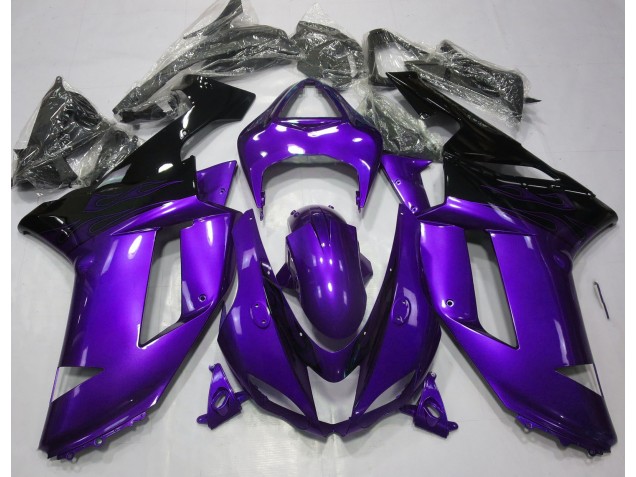 Gloss Purple & Black Kawasaki ZX6R Fairings 2007-2008 Outlets Gloss Purple & Black Kawasaki ZX6R Fairings 2007-2008 Outlets