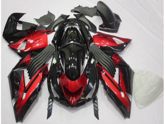 Gloss Red and Black Plain Kawasaki ZX14R Fairings 2006-2011 Outlets Gloss Red and Black Plain Kawasaki ZX14R Fairings 2006-2011 Outlets