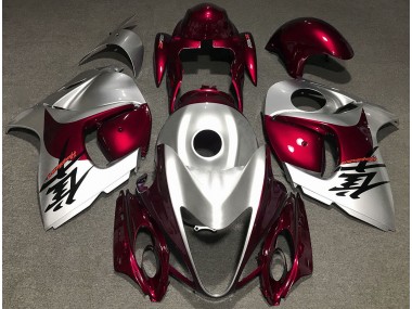 Gloss Red and Silver Suzuki GSXR 1300 Fairings 2008-2019 Outlets