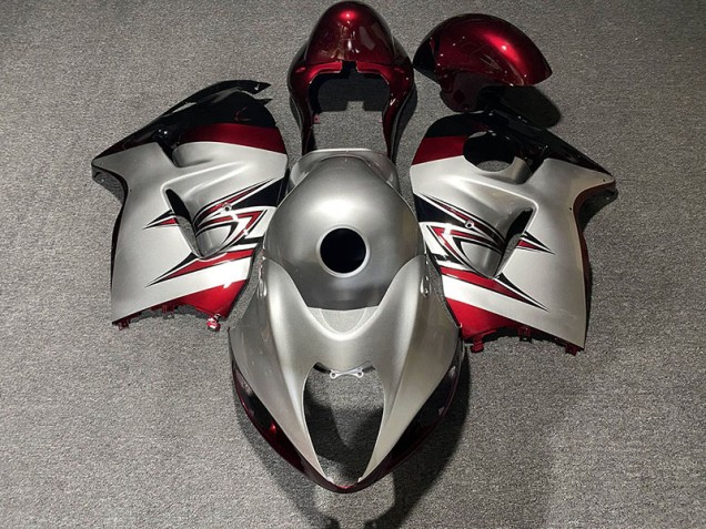 Gloss Silver and Candy Red Suzuki GSXR 1300 Fairings 1997-2007 Outlets Gloss Silver and Candy Red Suzuki GSXR 1300 Fairings 1997-2007 Outlets