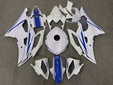 Gloss White and Blue Yamaha R6 Fairings 2008-2016 Outlets