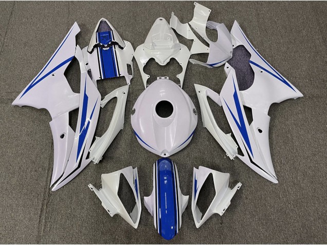 Gloss White and Blue Yamaha R6 Fairings 2008-2016 Outlets Gloss White and Blue Yamaha R6 Fairings 2008-2016 Outlets