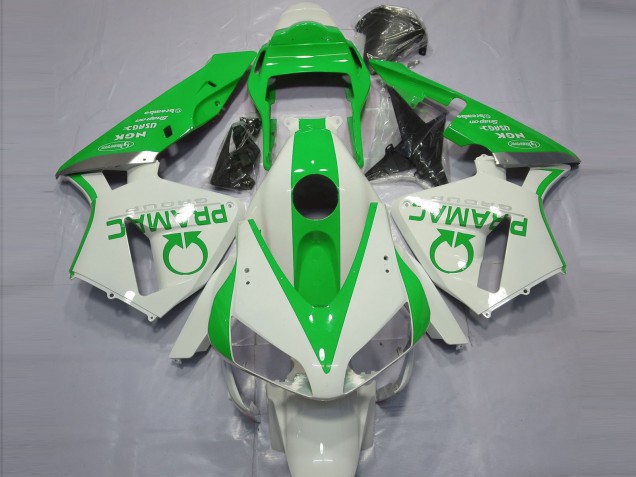 Gloss White and Green PRAMAC Honda CBR600RR Fairings 2003-2004 Outlets Gloss White and Green PRAMAC Honda CBR600RR Fairings 2003-2004 Outlets