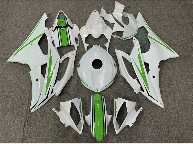 Gloss White and Green Yamaha R6 Fairings 2008-2016 Outlets Gloss White and Green Yamaha R6 Fairings 2008-2016 Outlets