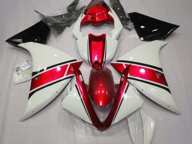 Gloss White and Metallic Red Yamaha R1 Fairings 2009-2012 Outlets
